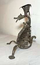 antique handmade solid wrought iron dragon figural candle stick holder sculpture picture