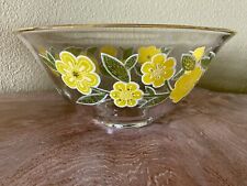 Vintage Culver LTD Yellow Flowers 10.5” Diameter Chip Salad Serving Bowl picture