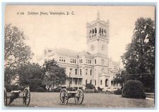 c1905 Soldiers Home Clock Tower Cannon Washington DC Rotograph Antique Postcard picture