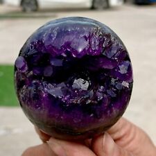 269G Natural Uruguayan Amethyst Quartz crystal open smile ball therapy picture