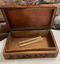 Vintage Primitive Handmade Wooden Stash Box with Lid 8x 5x 2 Beautiful Design picture