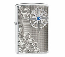 Zippo Armor Luxury Waves Lighter, Deep Carved With Crystal, 28809, New In Box picture