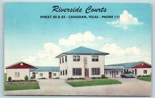 Postcard TX Texas Canadian Riverside Courts Motel c1950s Linen AG17 picture