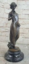 Signed Classic Goddess Elegant Fashion Model Bronze Sculpture Art Nouveau Deal picture