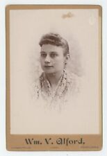 Antique 1892 Cabinet Card Beautiful Young Woman Lace Alford Conneautville, PA picture