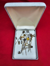 GROUP OF 16 ANTIQUE STICK PINS. VICTORIAN ERA. ESTATE FIND. AS FOUND. NICE. picture