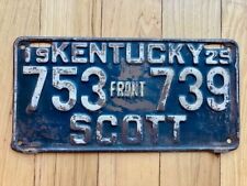 1929 Kentucky Scott County Front License Plate picture