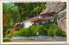 Cliff Dweller's Inn Chimney Rock Western NC VTG Linen Postcard Unposted A13 picture