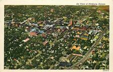 Pittsburg Kansas~Air View Of Railroad Tracks Around City~1950 Postcard picture