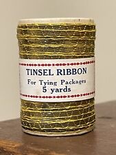 Nice Antique Petite Tinsel Ribbon Original Package Christmas Present Unused picture