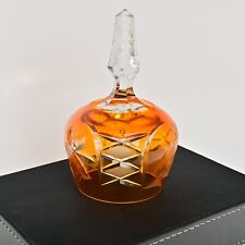 VTG Nachtmann Traube Amber Orange Cut To Clear Lead Crystal Hostess Bell German picture