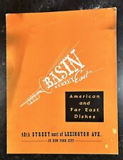 Vintage 1960s Basin Street East Night Club Dinner Menu 49th St. New York picture