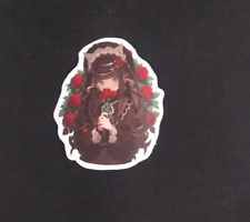 Woman Smelling Roses Gothic Sticker 2 1/8