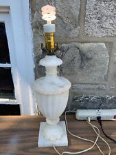 Beautiful Neoclassical Alabaster Marble Vintage Electric Table Lamp NO Shade picture