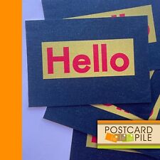 Unused Postcards, Set Of 5, Red Hello On Yellow Box Greeting Lot Everyday picture
