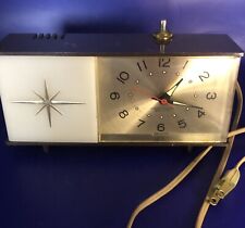 VTG MCM Westclox Electric Alarm Clock Star Burst Moonbeam Nite Lite Atomic Works picture