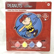 PEANUTS Suncatcher Kit PAINT YOUR OWN Charlie Brown Baseball Bat ROUND Window picture
