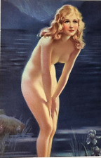 Vintage Original 1930s Mabel Rollins Harris Art Deco Pin-Up Print Sea Nymph picture