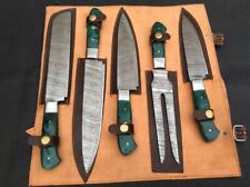 SUPER BLADE COSTUME HAND MADE DAMASCUS STEEL CHEF KNIVES SET FIVE 5 PIECES AA 91 picture