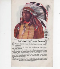 Good Indian's Prayer  1908  Butte Mont. postmark  indented  Native Americans picture