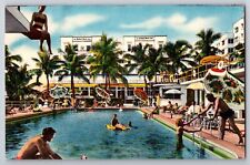 Miami Beach FL New Wofford Beach Hotel Linen Postcard Florida picture