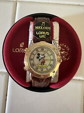 Lorus’ Disney mickey mouse melody watch with light in 2-tone case / leather band picture