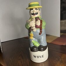 Vintage 1970s Ceramic Figural Wine Bar Decanter picture