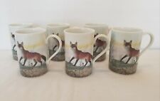 6 Vintage Dunoon Scotland Cups Mugs Sherwood Wildlife Scene Fox Young Deer Buck picture