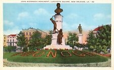 Postcard FL New Orleans McDonogh Monument Lafayette Square Vintage PC J6531 picture
