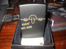 Kilroy was here Zippo lighter Golden color laser engraved New & Very nice picture