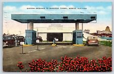 Alabama Mobile Eastern Entrance To Bankhead Tunnel Vintage Postcard POSTED picture