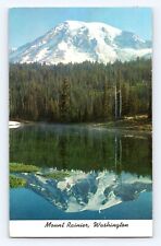Old Postcard Mount Rainer & Reflection Lake Washington 1964 Seattle Cancel picture