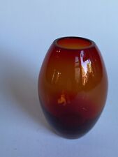 Vintage Amberina Small Vase MCM Art Glass Orange Kanawha/Blenko style GLOWS picture