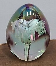 Roger Vines Studio 1985 Egg Shaped Glass MSH Paperweight  picture