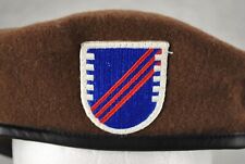 US Army 5th Security Force Beret Size 7 5-8  Sierra Brown Wool Military Kingform picture