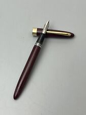 Vintage Burgundy Red Sheaffer Plunger Fill Fountain Pen with Esterbrook 9556 Nib picture