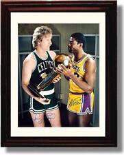 Unframed Larry Bird and Magic Johnson Autograph Promo Print - Trophy picture