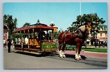 Postcard CA Disneyland Main Street Trolley Horsedrawn F036 picture