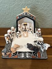 Kimaaitsa Signed Acoma Nativity Xmas Hand Crafted Native American Ceramic Pueblo picture