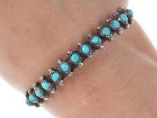 c1940's Native American Snake eye turquoise row cuff picture