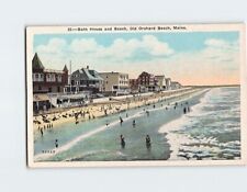 Postcard Bath House and Beach Old Orchard Beach Maine USA picture