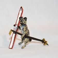 Vienna Bronze Miniature Bermann Pug Dog Skiing 2 picture