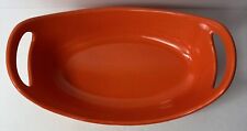 Rachel Ray 1.25qt Orange Oval Casserole Stoneware Baking Dish Handles G014 picture