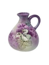 Antique Nippon Hand Painted 3 Sided Pitcher With Grapes c. post 1891 6 1/2
