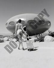 The Futuro Space Ship House in The Desert With Sexy Sexy Owner Pin-Up 8x10 Photo picture