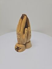 Olive Wood Praying Hands Carving Made in Bethlehem From the Holy Land  D15 picture
