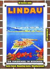 METAL SIGN - 1935 Lindau The holiday island in Lake Constance - 10x14 Inches picture
