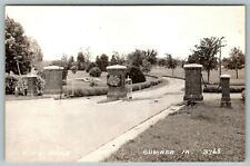 Sumner Iowa~City Park Entrance Gate~Rules on Pillars~1940s Real Photo~RPPC picture