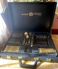 Bestecke 70 pieces stainless steel 18/10 partially gold plated in case RARE picture
