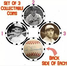 Al Simmons - THREE (3) COMMEMORATIVE POKER CHIP/COIN SET ***SIGNED*** picture